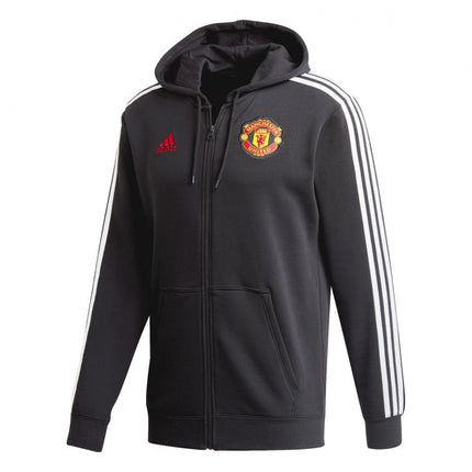 Felpa con Cappuccio e Zip Nera Manchester United 2020/21