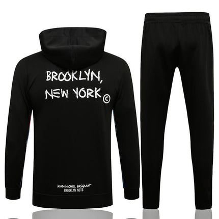 Kit NBA Felpa + Tuta Nera Brooklyn Nets 2021/22