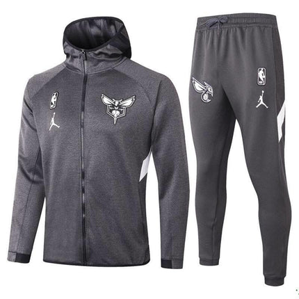 Kit Giacca a Zip con Cappuccio NBA Grigia Hornets 2021/22