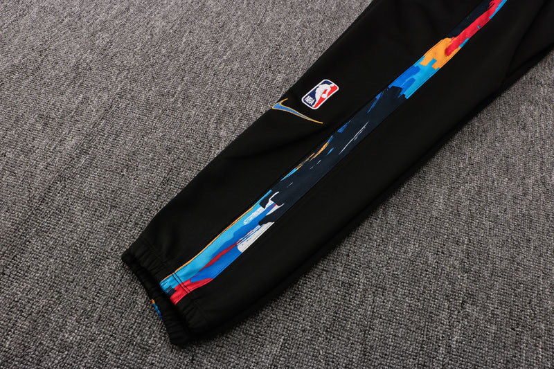 Kit NBA Felpa + Tuta Nera Brooklyn Nets 2021/22