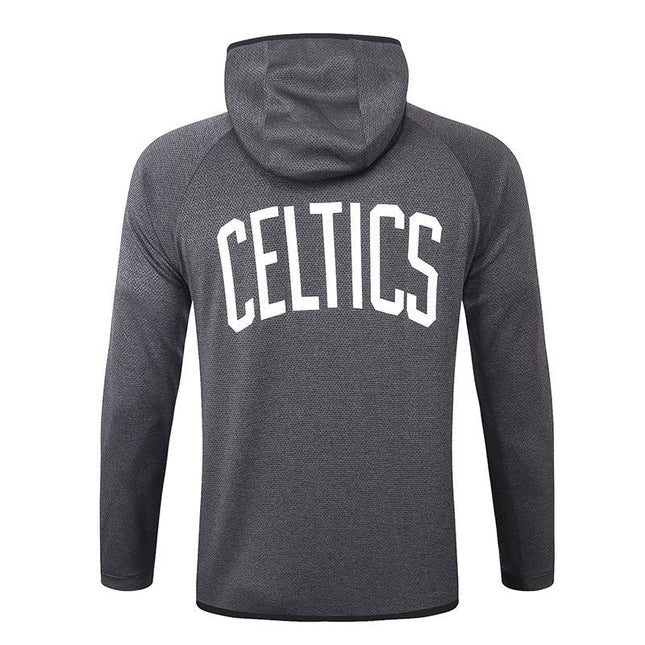 Kit Giacca a Zip con Cappuccio+Tuta NBA Grigia Celtics 2021/22