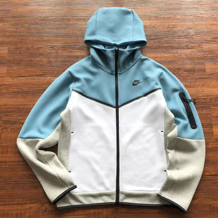 Felpa con Cappuccio Nike Tech Azzurro e Bianco REPLICA 2021/22