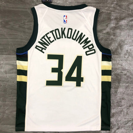 Maglia NBA Bianca Milwaukee Buks 2021/22