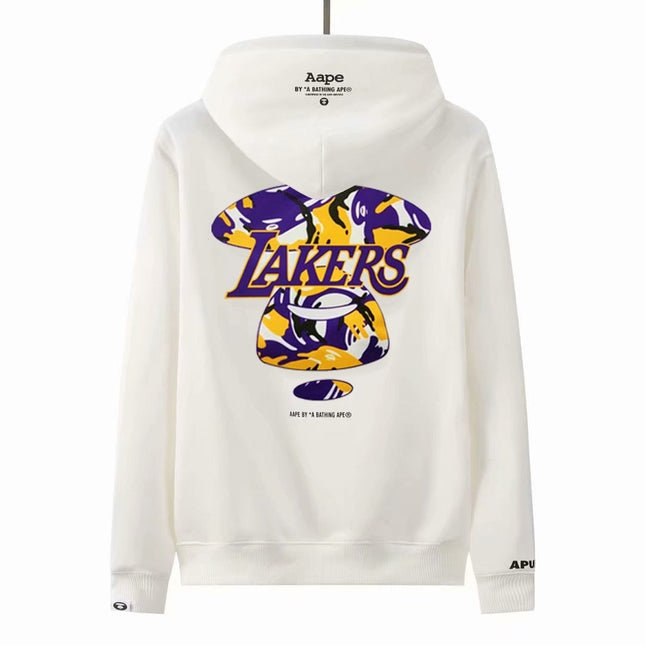 Felpa NBA Bianca Logo Viola Los Angeles Lakers 2021/22