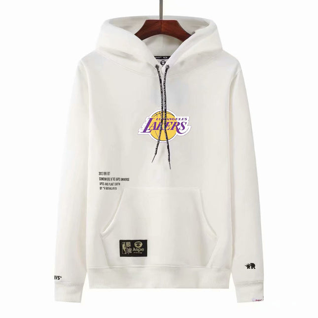 Felpa NBA Bianca Logo Viola Los Angeles Lakers 2021/22