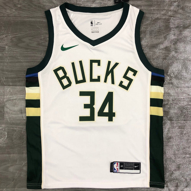 Maglia NBA Bianca Milwaukee Buks 2021/22