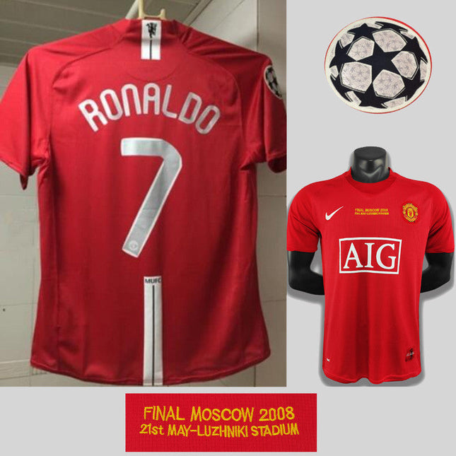 Maglia Retro Manchester United Home 2007/08 UCL Final Edition