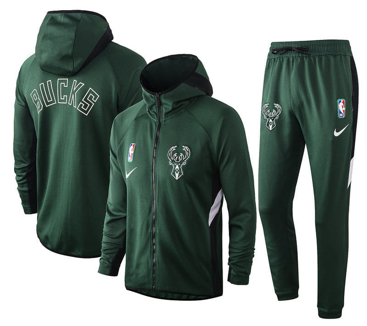 Kit Giacca a Zip con Cappuccio + Tuta NBA Milwaukee Bucks 2021/22