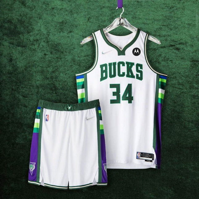 Kit NBA Maglia + Pantaloncini Milwaukee Bucks City Edition 2021/22