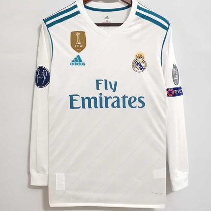 Maglia Retro a Maniche Lunghe Real Madrid Home 2017/18