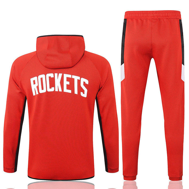 Kit Giacca a Zip con Cappuccio Rossa + Tuta NBA Houston Rockets 2021/22