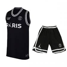 Kit Maglia Smanicata + Pantaloncini PSG x Jordan Nero 2022/23