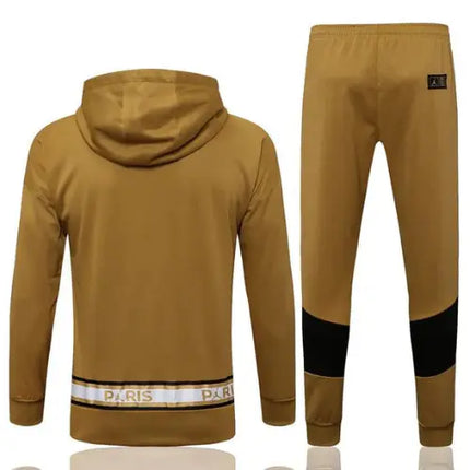 PSG HOODED SWEATSHIRT WITH EMBLEM KIT + PSG X JORDAN GOLD TRACKSUIT 2021/22