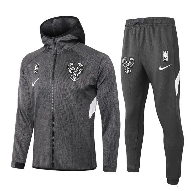 NBA Milwaukee Bucks 2021/22 Grey Hooded Zip Jacket Kit