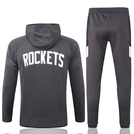 Grey Zip-Up Hoodie Kit + NBA Houston Rockets 2021/22 Tracksuit
