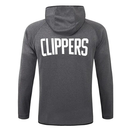 Hooded Zip Jacket + Gray NBA LA Clippers Tracksuit 2021/22 Kit