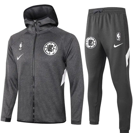Hooded Zip Jacket + Gray NBA LA Clippers Tracksuit 2021/22 Kit