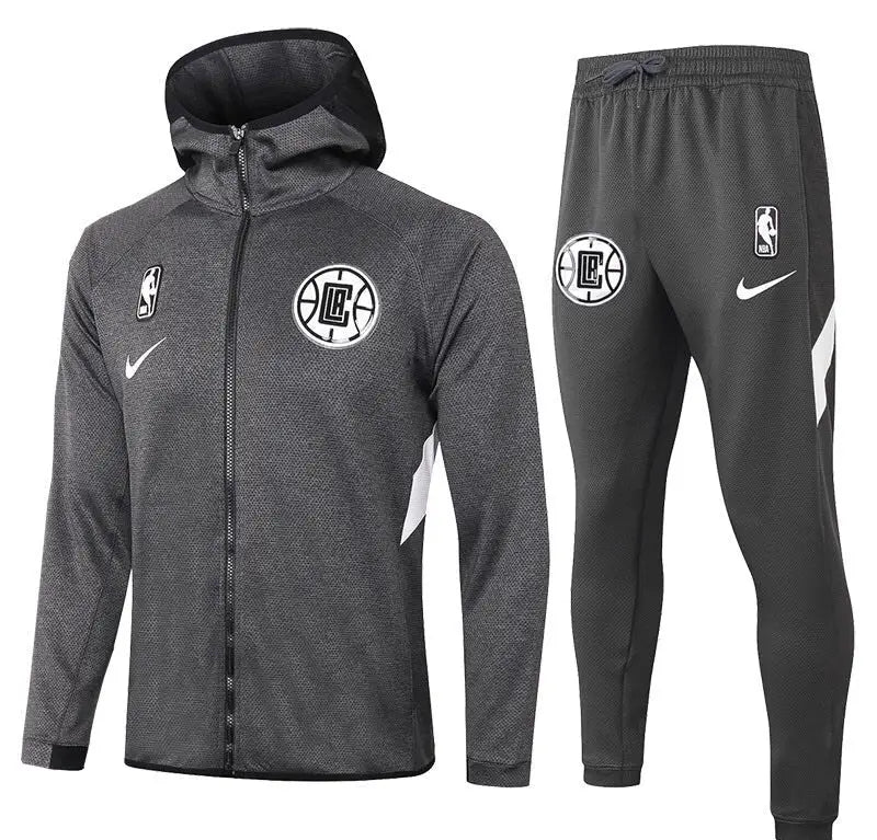 Hooded Zip Jacket + Gray NBA LA Clippers Tracksuit 2021/22 Kit