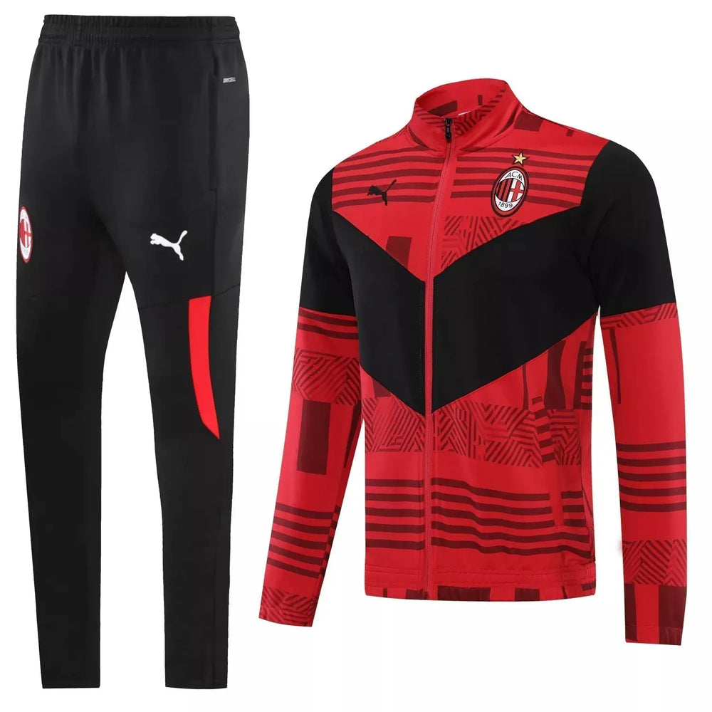 Zip-Up Jacket + Tracksuit Milan Red/Black 2022/23 Kit