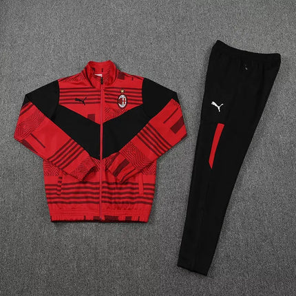 Zip-Up Jacket + Tracksuit Milan Red/Black 2022/23 Kit