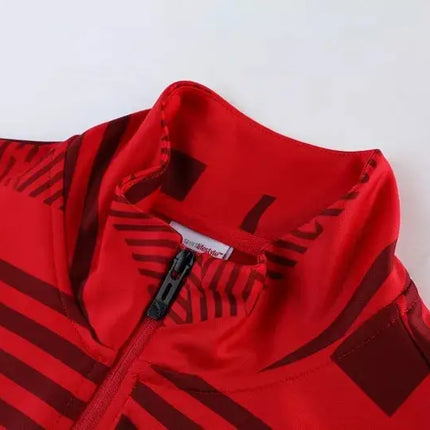 Zip-Up Jacket + Tracksuit Milan Red/Black 2022/23 Kit