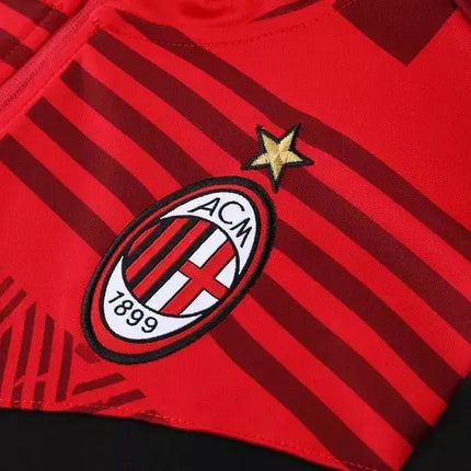 Zip-Up Jacket + Tracksuit Milan Red/Black 2022/23 Kit