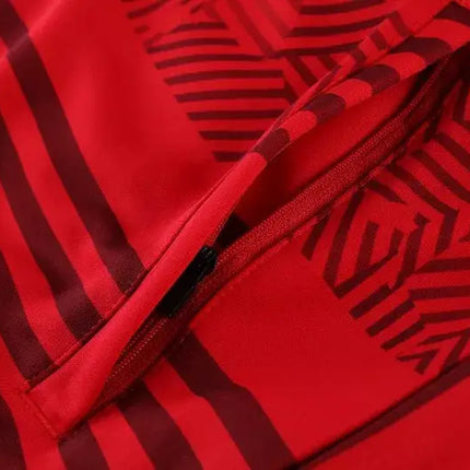 Zip-Up Jacket + Tracksuit Milan Red/Black 2022/23 Kit