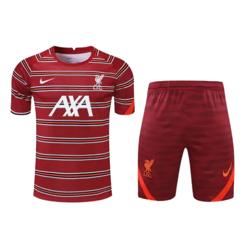 RED TRAINING JERSEY + LIVERPOOL 2021/22 SHORTS KIT
