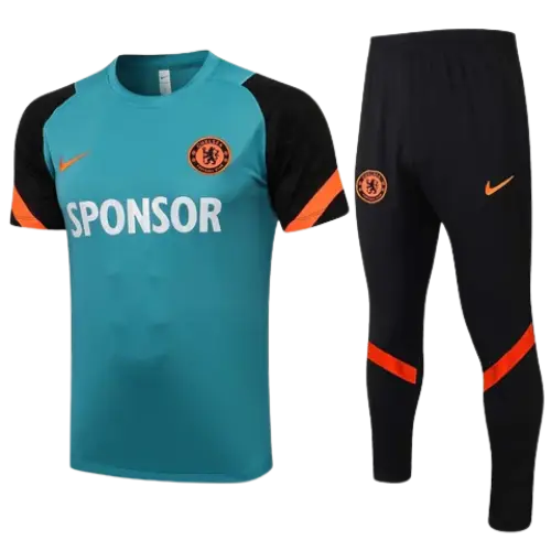CHELSEA 2021/22 BLACK AND ORANGE TRAINING JERSEY + TRACKSUIT KIT