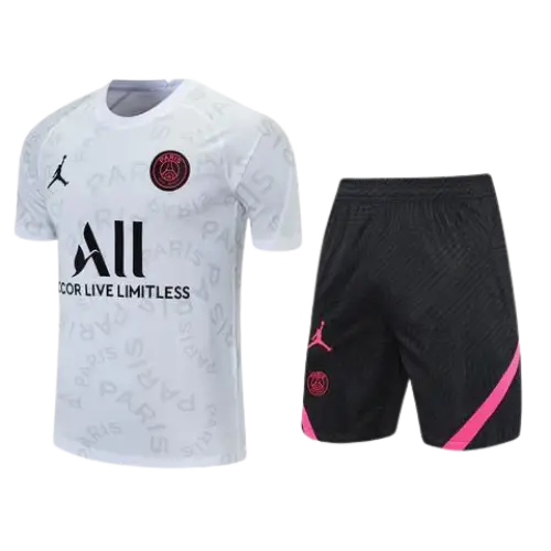 WHITE "PARIS" JERSEY KIT + PSG X JORDAN 2021/22 PINK SHORTS
