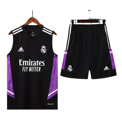 BLACK JERSEY + SHORTS KIT REAL MADRID 2022/23