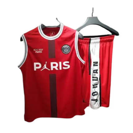SLEEVELESS JERSEY + SHORTS KIT PSG X JORDAN RED 2022/23