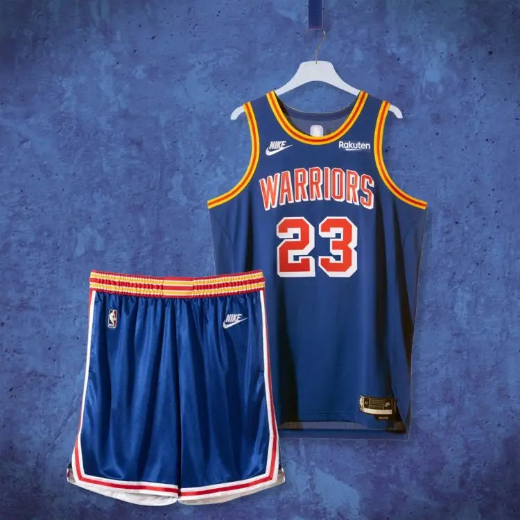 Kit NBA Maglia + Pantaloncini Golden State Warriors Blu City Edition 2021/22