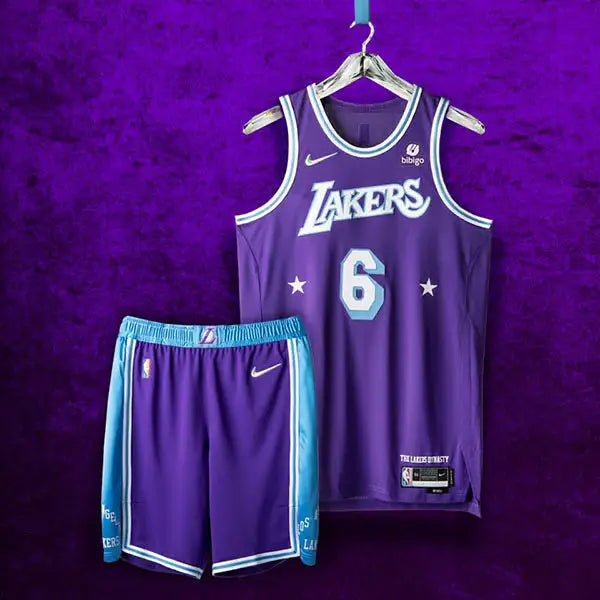 Kit NBA Maglia + Pantaloncini Los Angeles Lakers City Edition 2021/22_maglia_calcio_prezzo_basso_ L’OutfitdelCalcio.