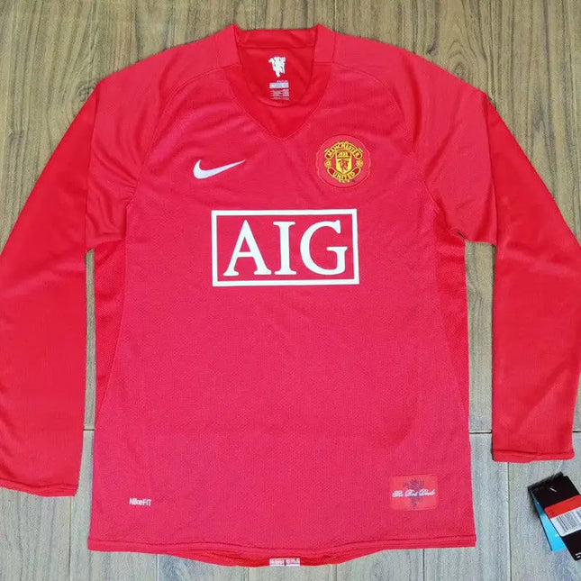 Maglia a Maniche Lunghe Retro Manchester United Home 2007/08_maglia_calcio_prezzo_basso_ L’OutfitdelCalcio.