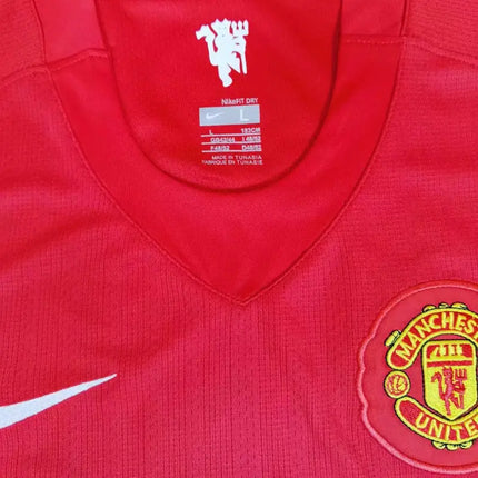 Long-Sleeved Retro Manchester United Home Shirt 2007/08