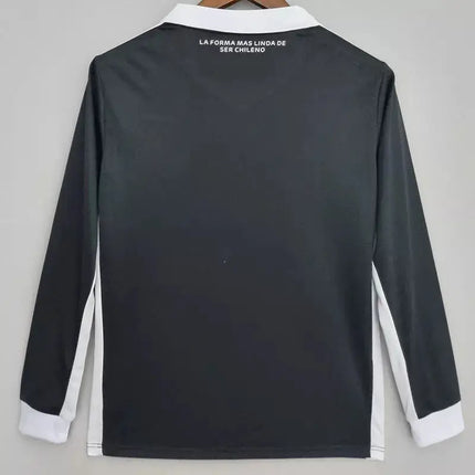 Maglia maniche lunghe colo-colo trasferta 2022/23 polo nero con colletto bianco polsini e pannelli laterali
