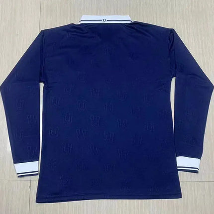 Navy blue maglia maniche lunghe universidad de chile home 1998 99 con colletto bianco e logo u impresso
