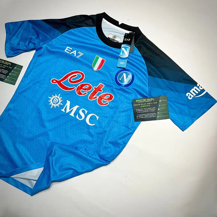NAPOLI HOME JERSEY 2022/23 WITH SCUDETTO PATCH, SERIE A PATCH AND UPBIT PATCH