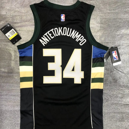NBA Jersey with Black Milwaukee Bucks Logo 2021/22