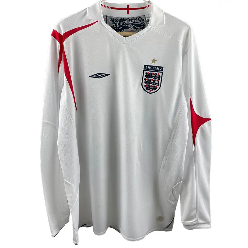 England Home Long-Sleeve Retro Shirt 2006/07 (National Teams)