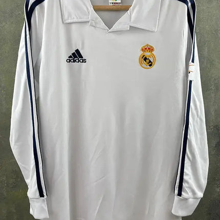Real Madrid Long Sleeve Home Retro Shirt 2001/02