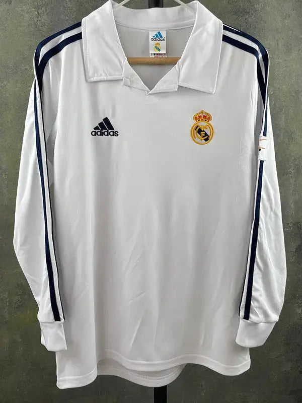 Real Madrid Long Sleeve Home Retro Shirt 2001/02