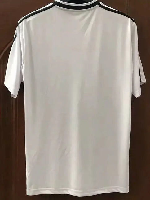 Maglia retro colo-colo home 1991 92 bianca maniche corte con rifiniture nere su colletto e spalle