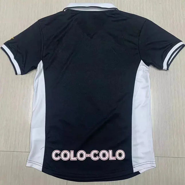 Maglia retro colo-colo trasferta 1997 98 polo shirt bianco e nero con logo colo-colo sul fondo maniche corte