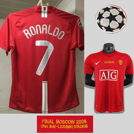 Retro Manchester United Home Shirt 2007/08 UCL Final Edition