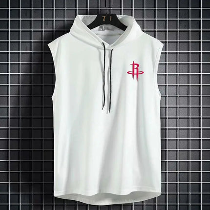 Sleeveless NBA Hoodie Rockets White