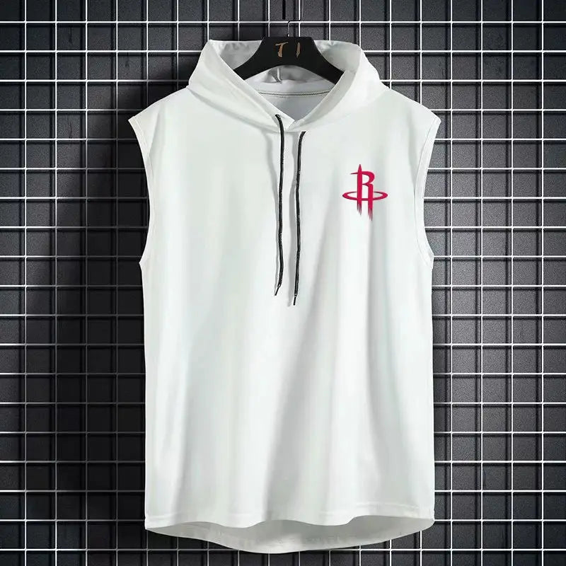 Sleeveless NBA Hoodie Rockets White