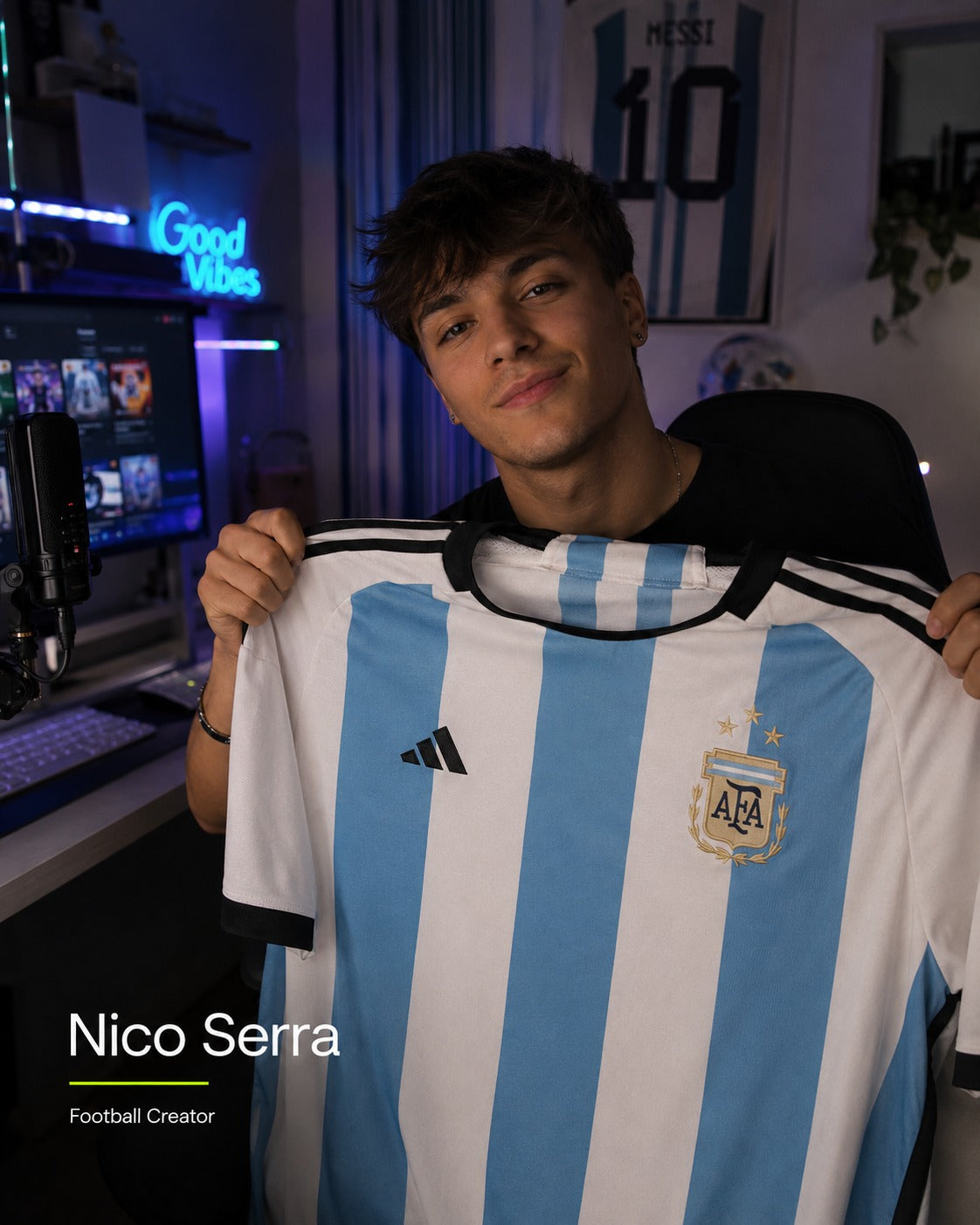Nico Serra con maglia Argentina